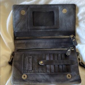 Bed Stu Dark Gray Leather Wallet